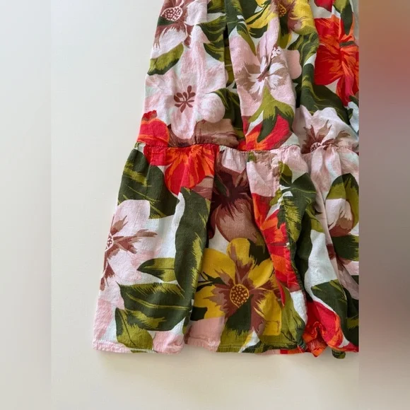 AERIE-Tropical-Floral-Maxi-Skirt-Elastic-Pink-Red-Green-Vacation-Cruise-XS - Picture 5 of 8